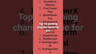 Top 10 gaming channel name for your YouTube channel