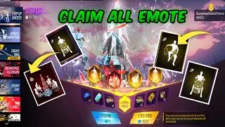 SET UP EMOTE SPINE  TIPS & TRICKS 😍 !! CLAIM ALL EMOTE !! FREE FIRE NEW RING EVENT 