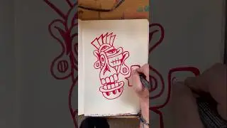 Daily Faces Challenge: Day 144/365 - Quick Paint Marker Drawing | Sketchbook Art Timelapse #shorts