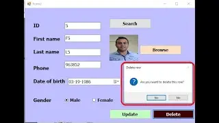 C# tutorial for beginners: Delete button with SQL server database in C sharp