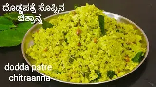 ದೊಡ್ಡಪತ್ರೆ ಸೊಪ್ಪಿನ ಚಿತ್ರಾನ್ನ ಮಲೆನಾಡಿನ ವಿಶೇಷ / Doddapatre Soppina Chitranna /Ajwain Leaf recipe