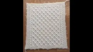 COMMENT TRICOTER UN PLAID, COUVERTURE DE 35 CARRES :  Carré N° 12 partie 3 (Tricot-Crochet-Couture)