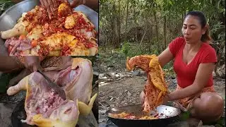 Desi Murga Ki Bhunai Jangal Me | desi cock roast in forest | @VillageCookingChannel @VillageBabys