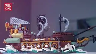 Mould King 10067 Pirates Ship in a Bottle Building Blocks Flying Dutchman Pirate Ship Model Bricks
