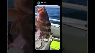 Rare Areolate Grouper with Stunning Green Eyes | #fishing #grouperfish #grouperfishing #grouper