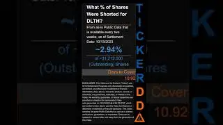 $DLTH Short Interest for the 2 week period ending on  13 Oct 2023 #DLTH #shortinterest #usstock
