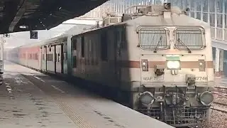 Express Train crossing:(MZP) station:Loco(WAP-7):Loco no.(30770).