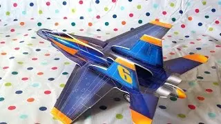 World Class Fighter Plane Collectible Foam Flyer Blue Angels FA 18A C Hornet Unboxing And Building