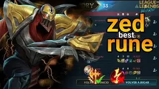 La mejor Runa que puedes llevar con Zed|+Subida a ORO|League of Legends Wild Rift Espa&ntilde;ol
