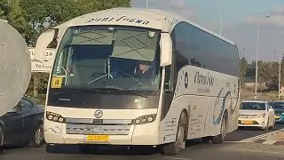 Volvo B11R Sunsundegui of HaMetayel Netanya on Road 553 in Even Yehuda