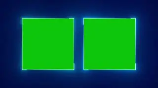 2 Blue Neon Border Green Screen Overlay Motion Graphics 4K 30fps Copyright Free