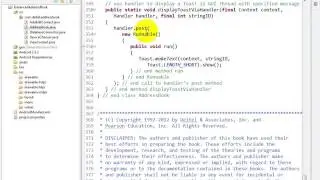 lesson17 11 AddressBook java  Utility method displayToastViaHan
