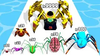 SPIDER EVOLUTION RUN - Level Up Spider Max Level Gameplay (Insect Evolution Spider Run Games)
