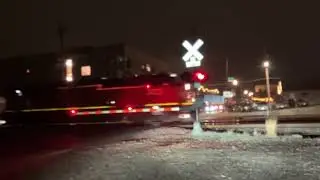 UP 3033 SD70AH-T4 Leads Manifest Freight Train w/ 8 Engines East, Main St. RR Xing, Elkhorn Omaha NE