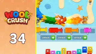 Wool Crush: Yarn Color Sort Level 34 | Every Puzzle Solved! 🎯