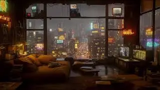 Cozy Loft in a Cyberpunk City | Cyberpunk Ambient for Relaxation & Creativity