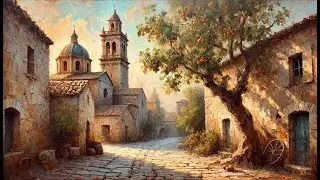 Italian Village Classical Canvas  | No Frame 4K TV Art | Art Screensaver for TV | 1 Scene - 1 Hr