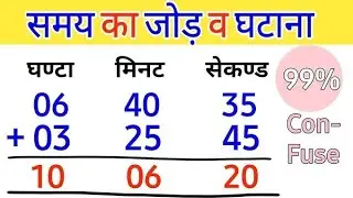 Samay ka jod ghatav kaise kare in hindi।। ghanta minute second ka jod ghatav ।। Hindi me by SSRC