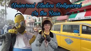 Meeting Universal Studios Hollywood Characters in the Rain