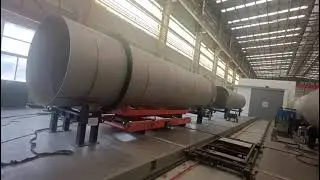 rail-mounted electric transfer cart for handling huge steel pipe