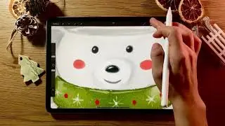 Step-by-Step Procreate Drawing. Cute CHRISTMAS Hot Drink.  Draw with Me 🎄