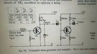 1966 Square Wave to triangle wave converter. Setup for 4 - 14 KC, demo & schematic & more info