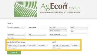 Tutorial: AgEcon Search - Searching in AgEcon