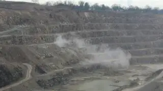 Blasting at the Highway Material quarry