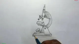 Microscope 🔬 drawing for beginners/ How to draw a microscope/ step by step microscope drawing