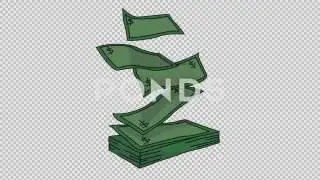 Money Falling Sketch Illustration Hand Drawn Animation Transparent