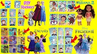Disney Characters DIY Make a Face Stickers Activity Compilation with Frozen, Encanto, Moana