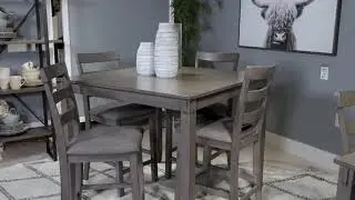 Bridson 5Pcs Counter Height Dining Table and Bar Stools in Gray D383-223 by Ashley