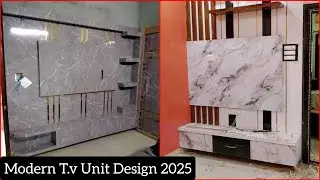 Best Marble Pattern 🔥Glossy Mica Tv 😍Unit Design || Modern Tv Cabinet Design 2025