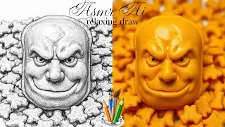 ASMR AI Video Cheese snack and B&W draw Cheese snack