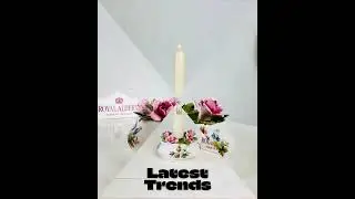 Royal Albert Candle Holder &ndash; English Bone China with Floral Motif, Pedestal Base