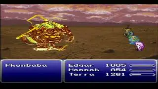 Final Fantasy VI (PSX) Boss: Phunbaba (Round 2) HD 1080p