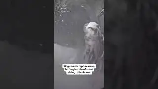 Man hit by giant pile of snow sliding off his house #shorts
