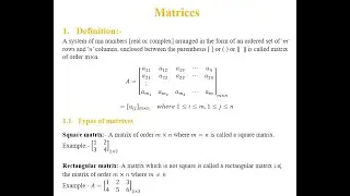 INTRODUCTION TO MATRICES