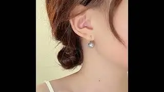 Vintage Light Luxury Grey Pearl Earrings for Women Fashion French Elegant Crystal