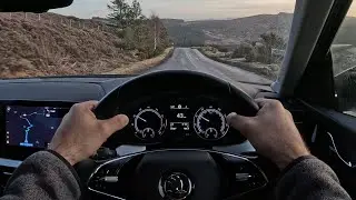 POV Driving on small roads on Scottish`s Highlands by SKODA Kamiq and funny friends