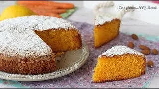 Torta di carote morbidissima. Ricetta senza glutine e senza latticini