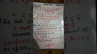 Lecture#150 Remark: Normalizer of a Subset in a Group G
