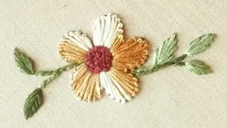 Satin Flower | Satin Stitch Flower with knot Embroidery|Mystic aari|