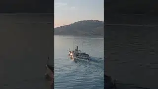 Stunning Drone Sunset Over a CGN Boat on Lake Geneva #switzerland #drone #dji #aerial