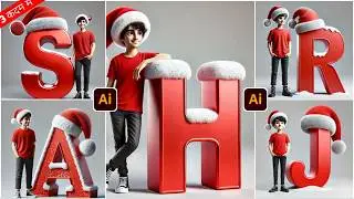 Merry Christmas Name First Letter Ai Photo Editing|Merry Christmas Photo Editing|Ai Photo Editing