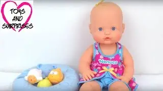 Видео с куклой Пупсик игрушки для девочек купаем в ванне Nenuco Baby doll