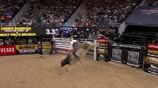 2016 World Champion Bull Sweet Pro&rsquo;s Bruiser takes out Dener Barbosa for 46.25 points