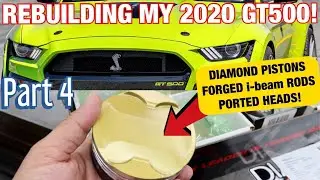 My DIAMOND Pistons & PORTED HEADs are In! Rebuilding Blown 2020 GT500! *Part 4