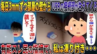 毎日3mmずつ部屋の壁からUSBの接続部が生えてくる&rarr;有能スレ民の指摘で、私は凍り付き・・・ イッチ「壁からUSBが生えてる・・・？」【隣人】【2ch修羅場スレ・ゆっくり解説】