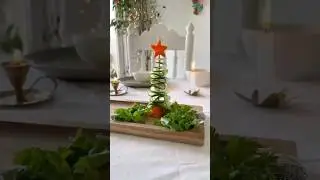 Christmas tree with cucumber and carrot 🥕 🥒 #DIY #christmastree #christmasdecor #christmastreediy